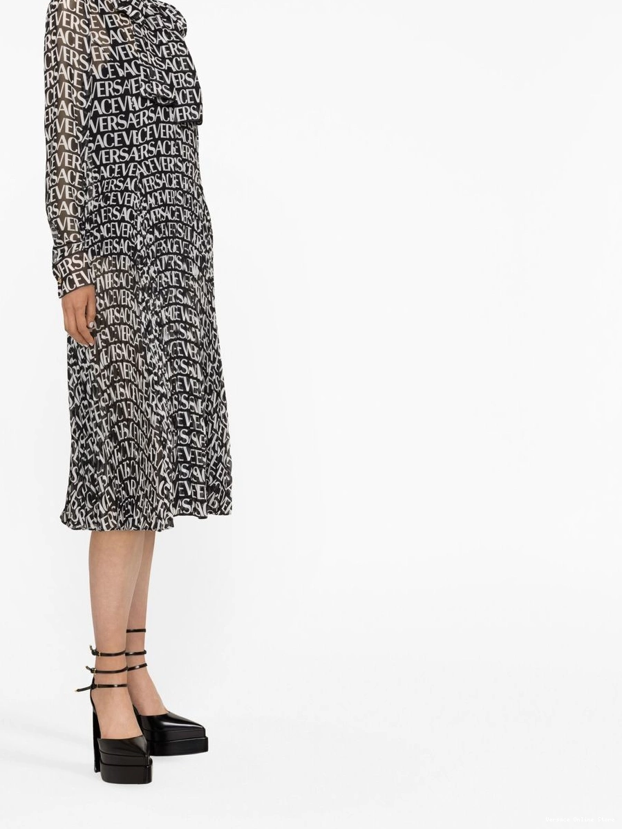 Affordable shirtdress logo-print Women Versace silk 0706